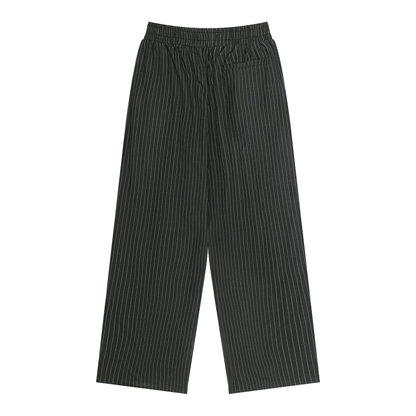 Unisex Striped Pleated Pants