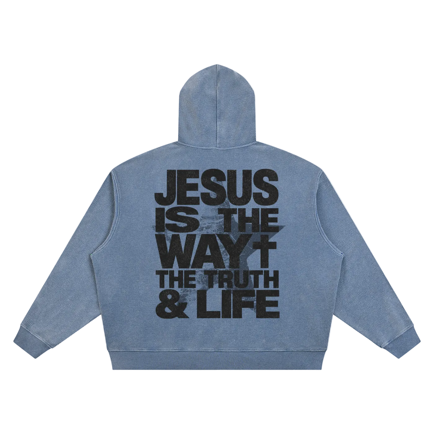 Jesus is the way Vintage Wash Waffle Boxy Hoodie