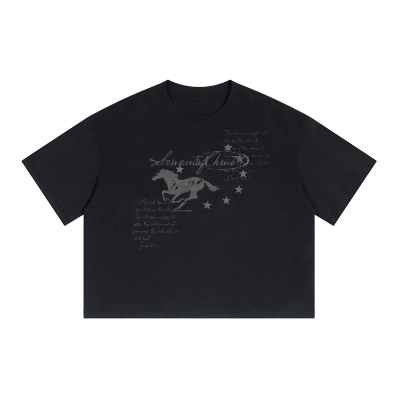 Unisex Boxy Drop Shoulder Crop T-Shirt
