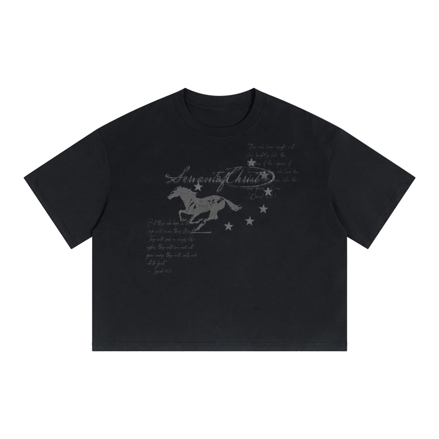 Unisex Boxy Drop Shoulder Crop T-Shirt