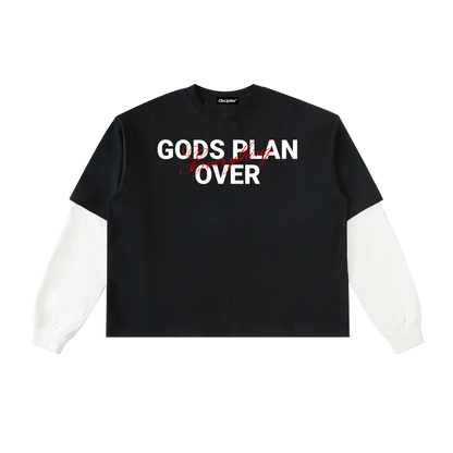 Disciples Layered Contrast Sleeve Cotton T-Shirt