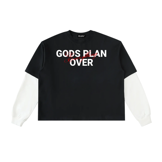 Disciples Layered Contrast Sleeve Cotton T-Shirt
