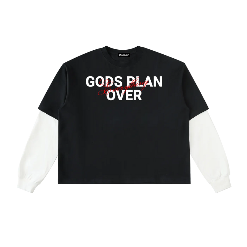 Disciples Layered Contrast Sleeve Cotton T-Shirt
