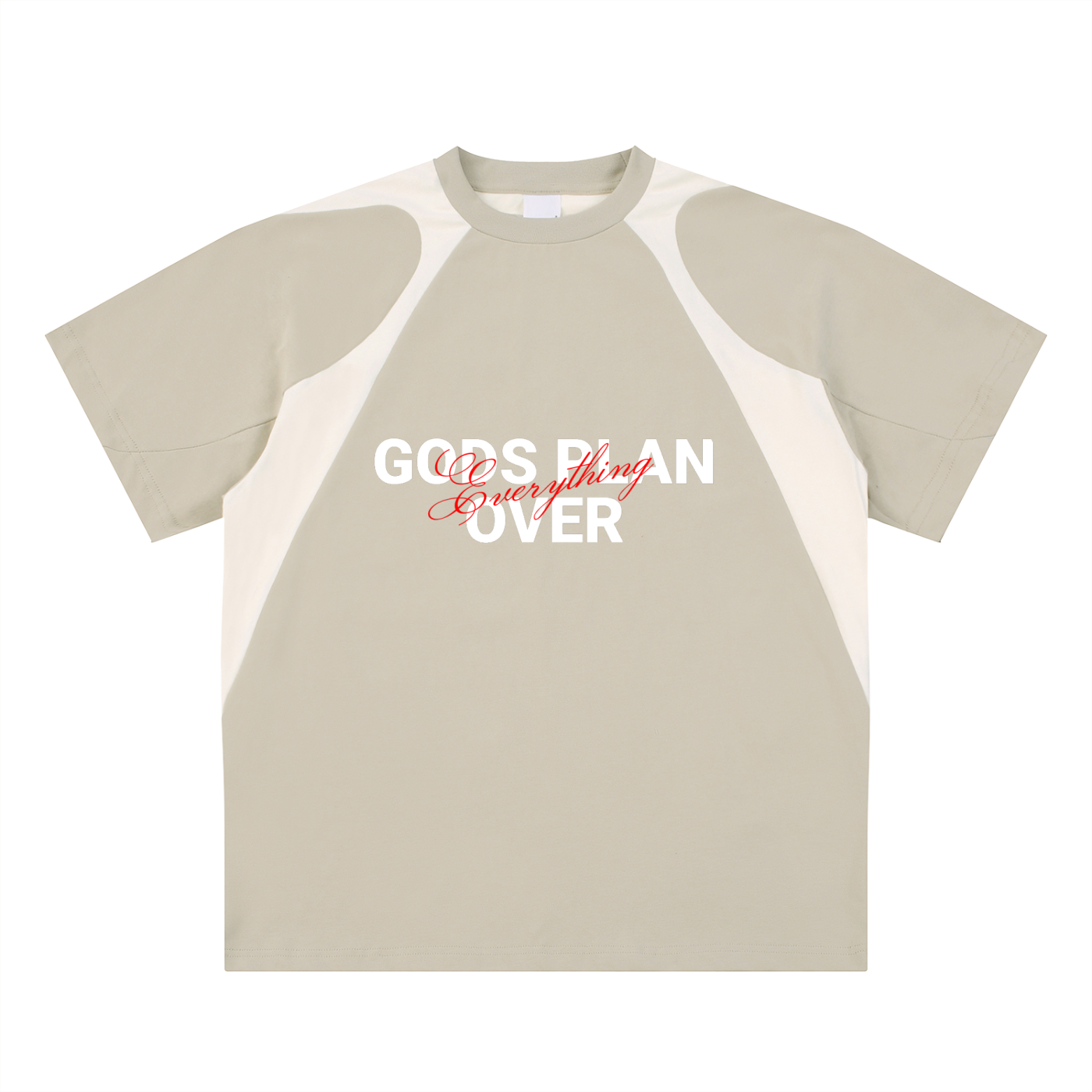 Contrast Panel Cotton T-Shirt