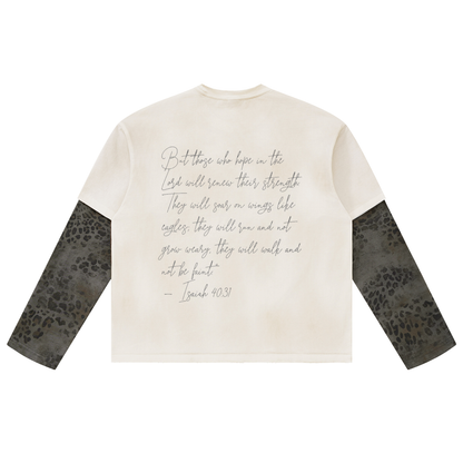 Star Leopard Paneled Layer T-Shirt