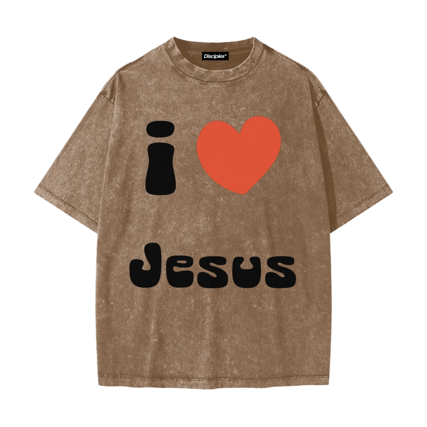 I <3 Jesus Crewneck T-Shirt Washed T-Shirt