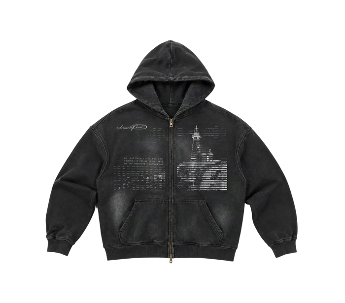 Matthew 16:18 Sunfade Fleece Hoodie