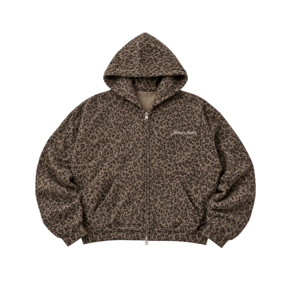 Jesus Saves, Waffle Zip Hoodie