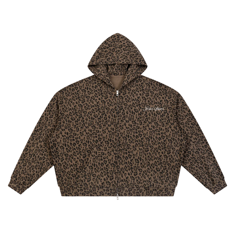 Jesus Saves, Waffle Zip Hoodie
