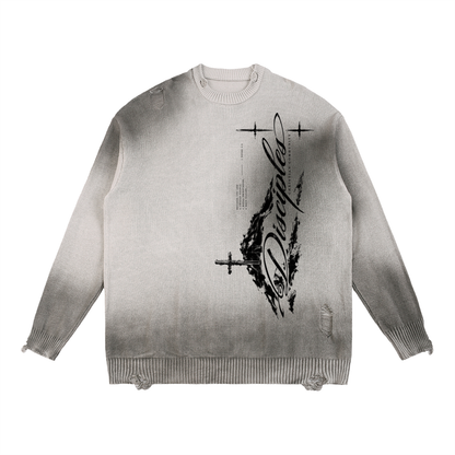 Mountain Distressed Ripped Crewneck sweater