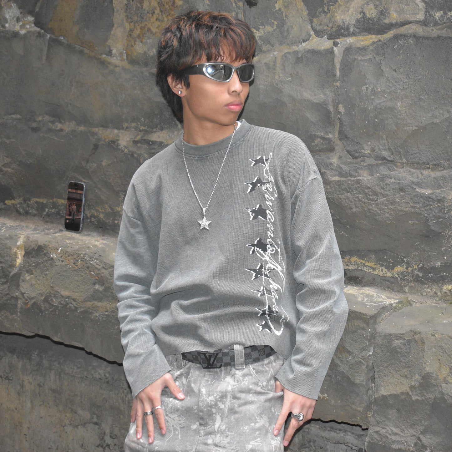 Servant of Christ Vintage Wash Boxy  Waffle Thermal