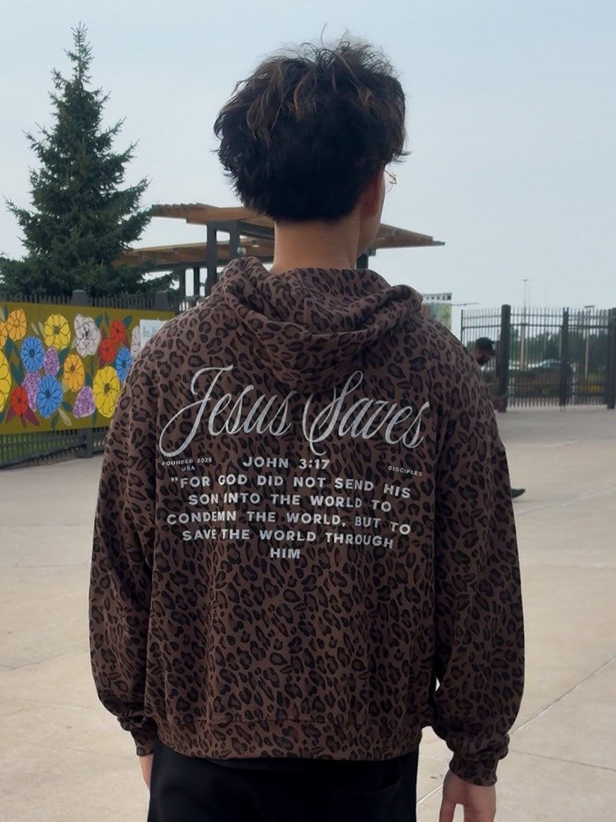 Jesus Saves, Waffle Zip Hoodie