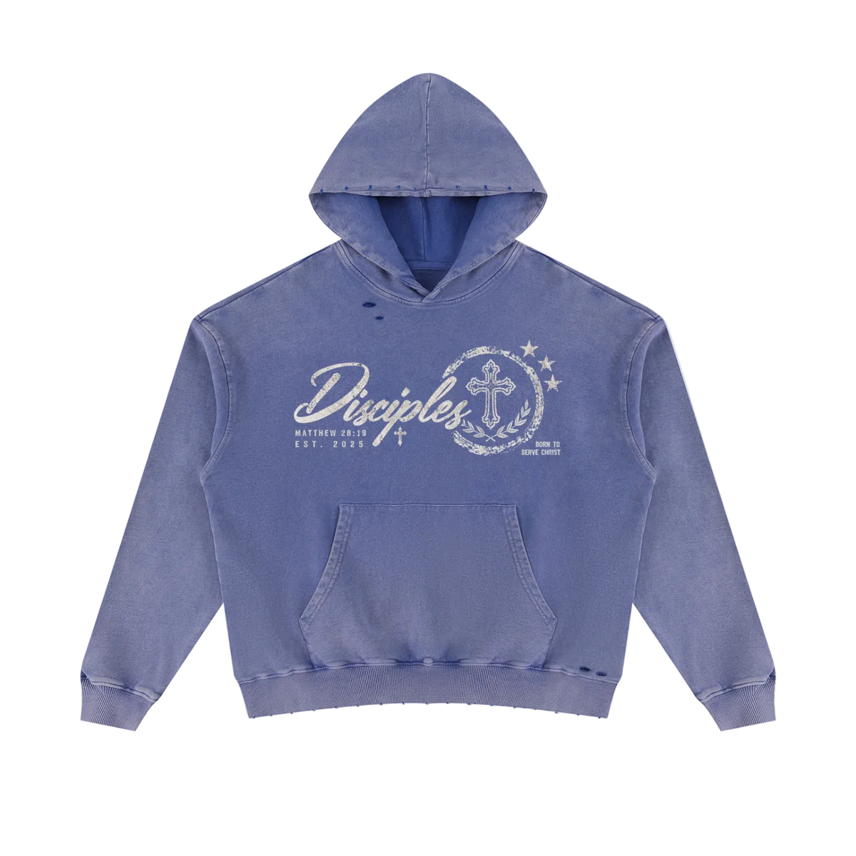 Indigo Covenant Distressed Hoodie