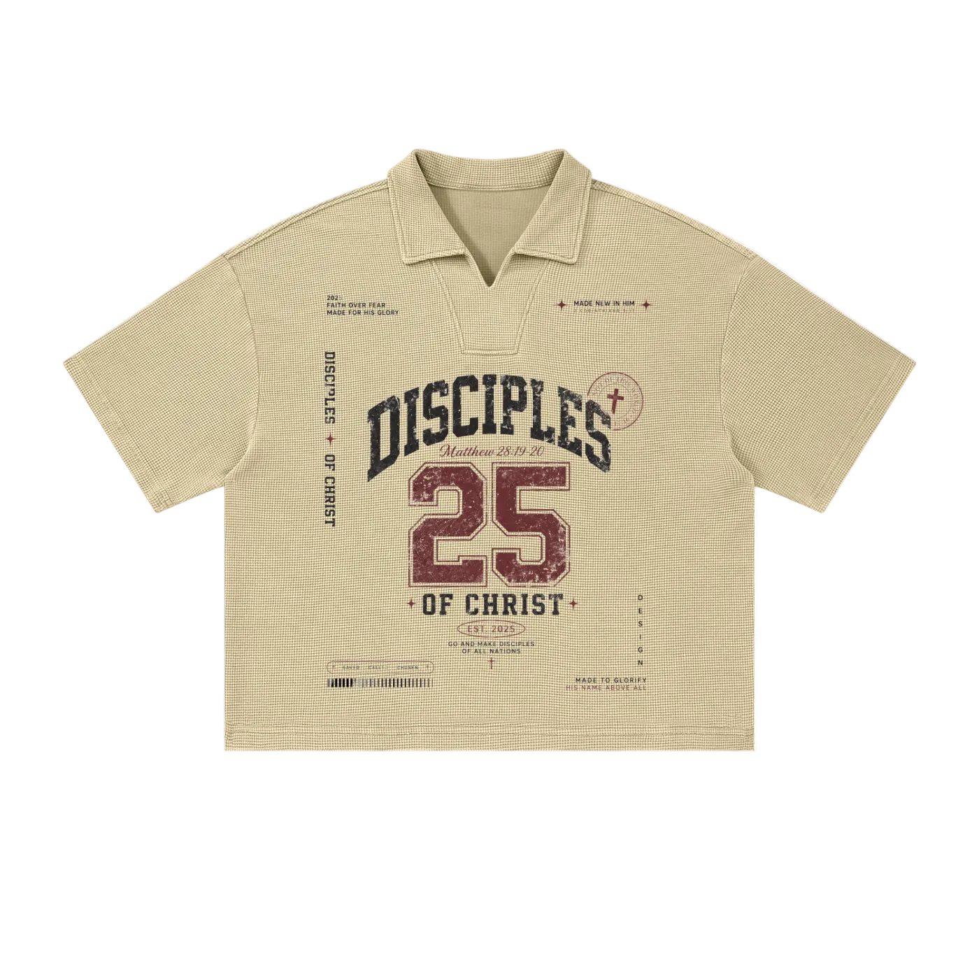 Made New in HIm Vintage Wash Waffle Polo