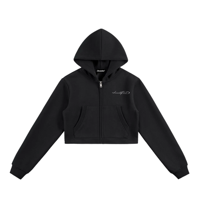 Cross Essential Cropped Zip-Up Hoodie