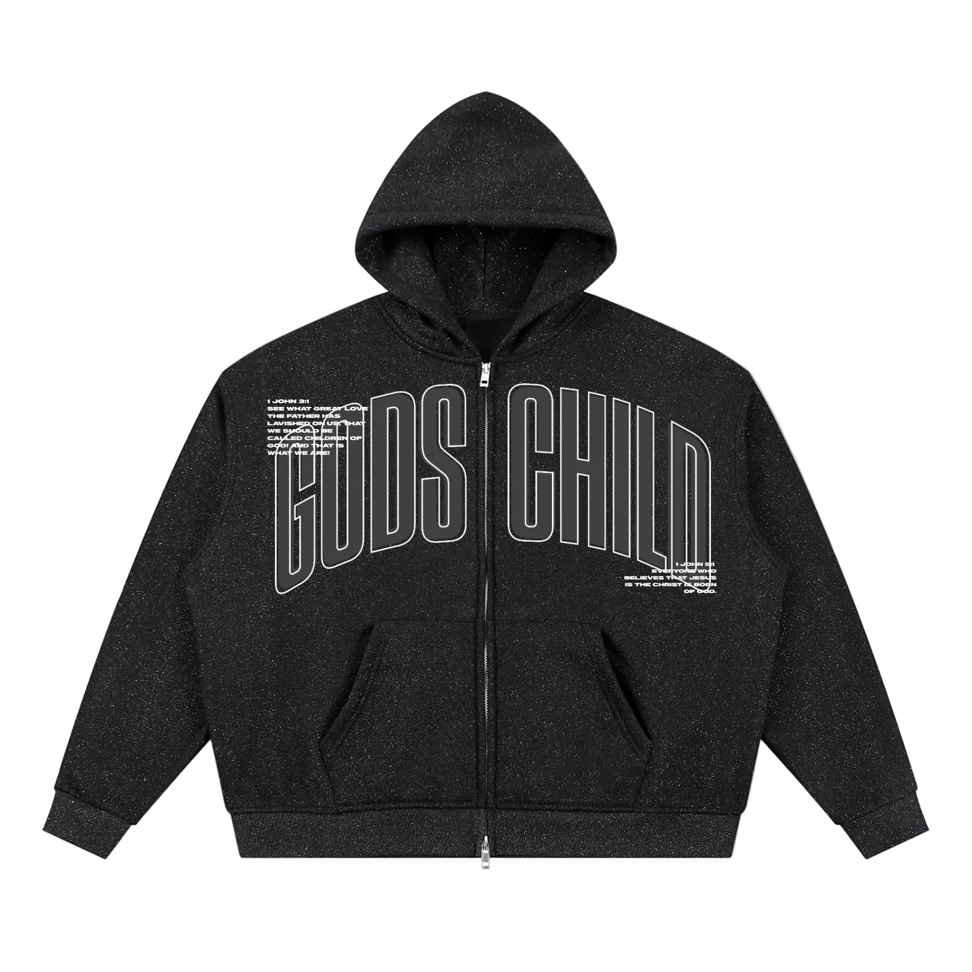 God's Child Sparkle Full Zip Boxy Hoodie