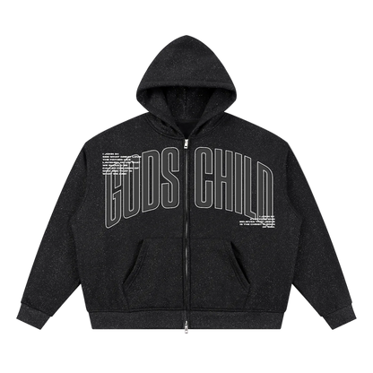 God's Child Sparkle Full Zip Boxy Hoodie