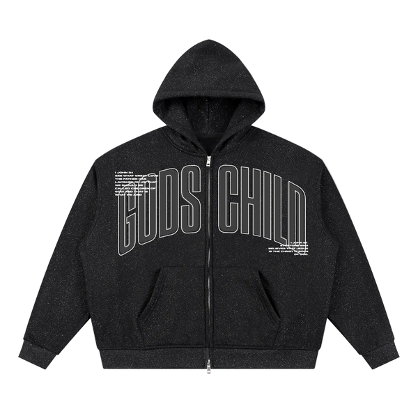 God's Child Sparkle Full Zip Boxy Hoodie