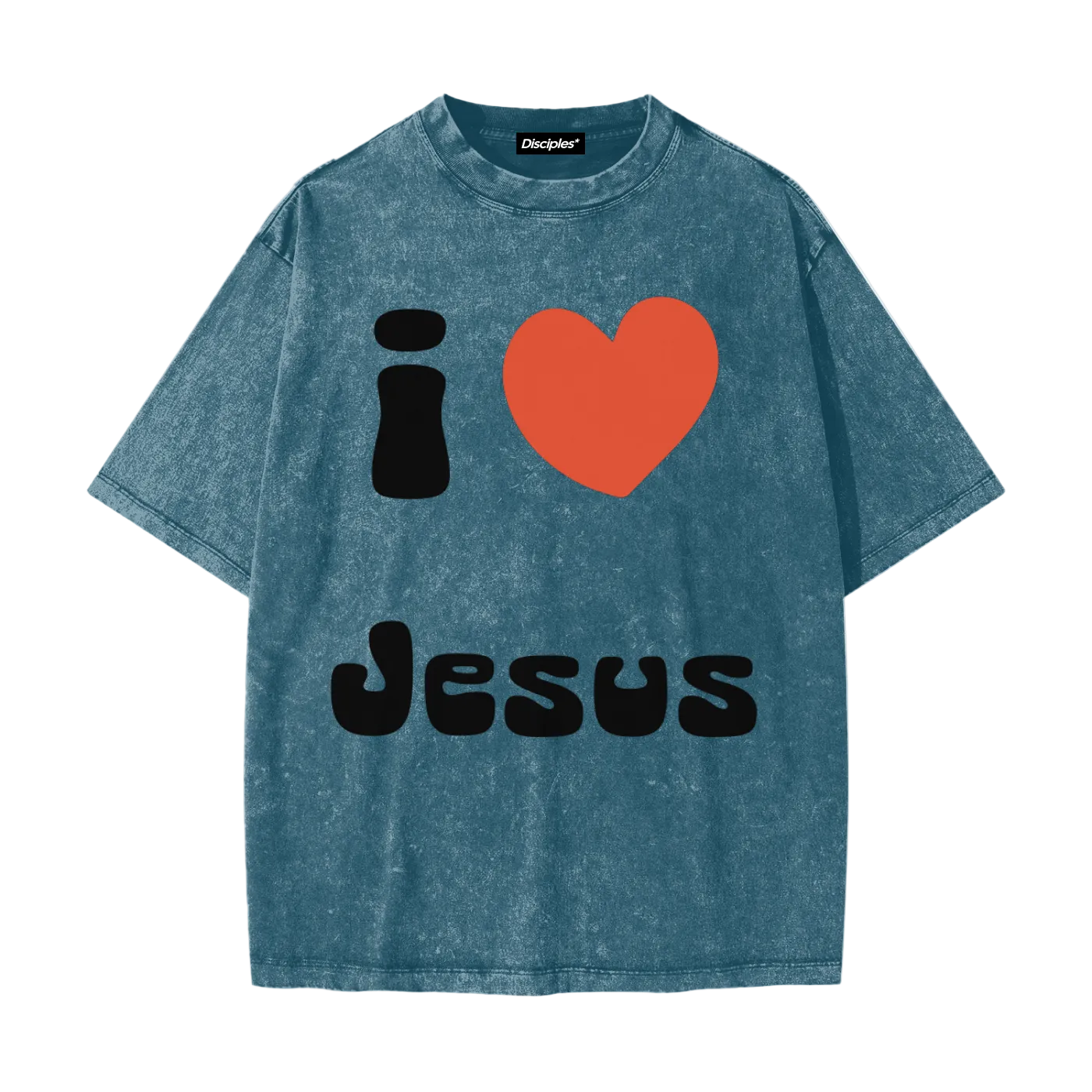 I <3 Jesus Crewneck T-Shirt Washed T-Shirt