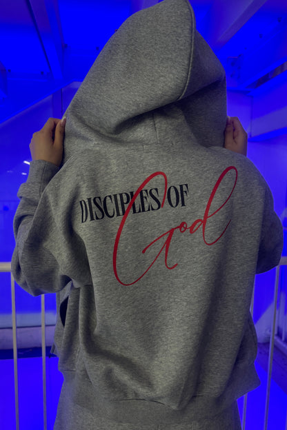 Disciples Contrast Plaid Boxy Zip Hoodie