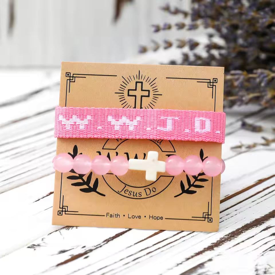 2Pcs WWJD Bracelet For Women
