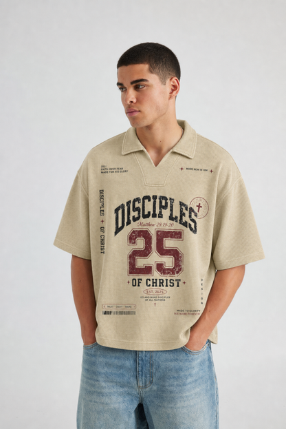 Made New in HIm Vintage Wash Waffle Polo