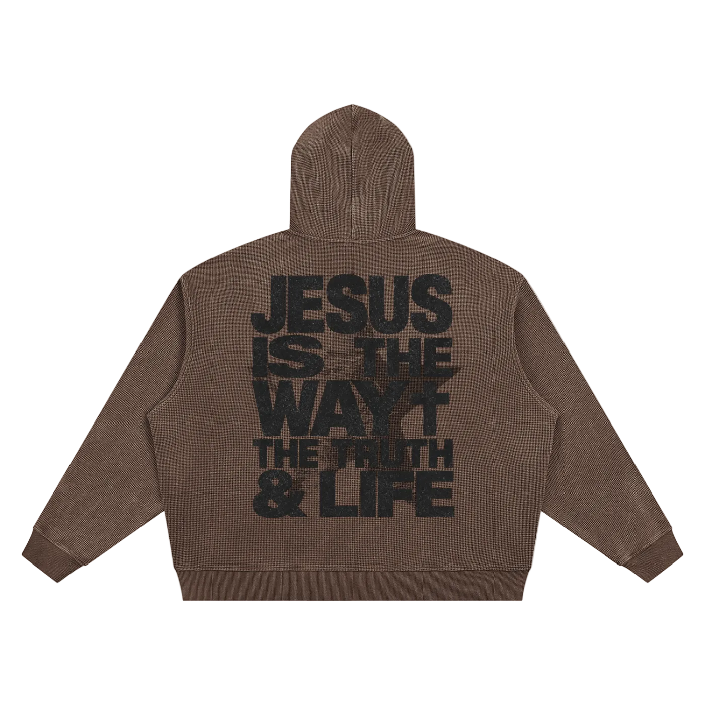 Jesus is the way Vintage Wash Waffle Boxy Hoodie
