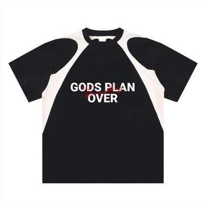 Contrast Panel Cotton T-Shirt