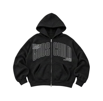God's Child Sparkle Full Zip Boxy Hoodie