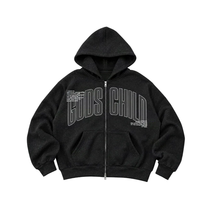 God's Child Sparkle Full Zip Boxy Hoodie