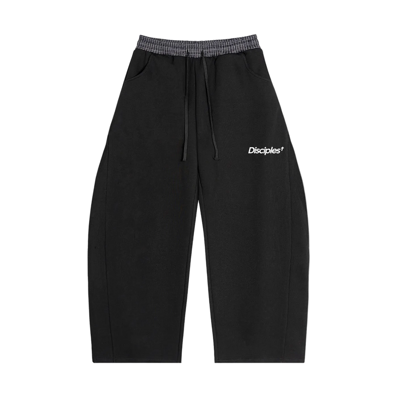 Plaid Waistband Barrel Sweatpants